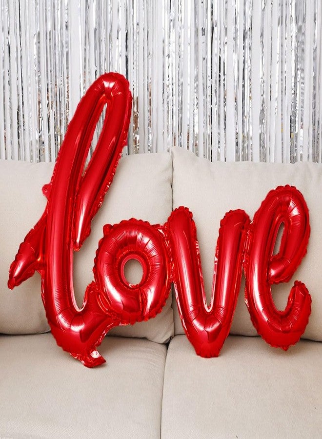 AnnoDeel 2pcs 41inch Love Foil Balloons,Red Love Mylar Letter Balloons Big Banner Romantic Wedding Anniversary Decor Bridal Shower Birthday Party decorations - Image 4